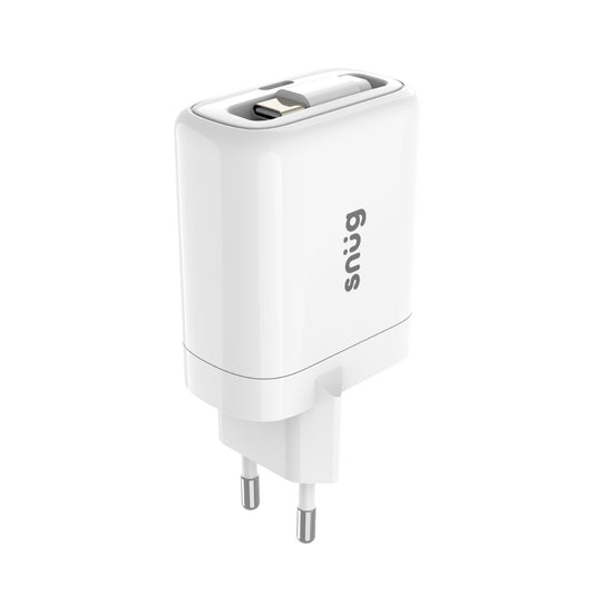 1 Port PD Wall Charger Built-In Cable - 25W White